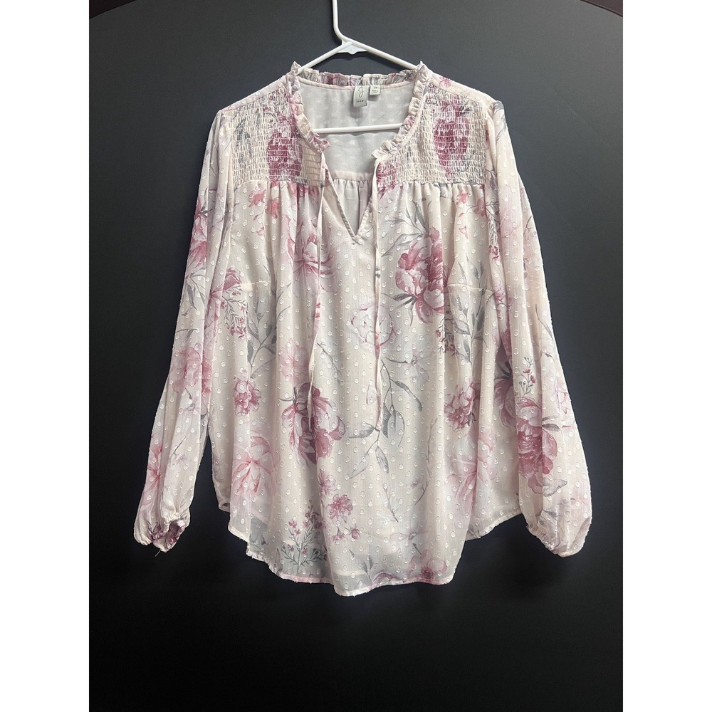 JOIE Women's 2X‎ Long Sleeve Fall Lined Blouse floral